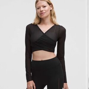 Lululemon Mesh Wrap-Front Long-Sleeve Shirt